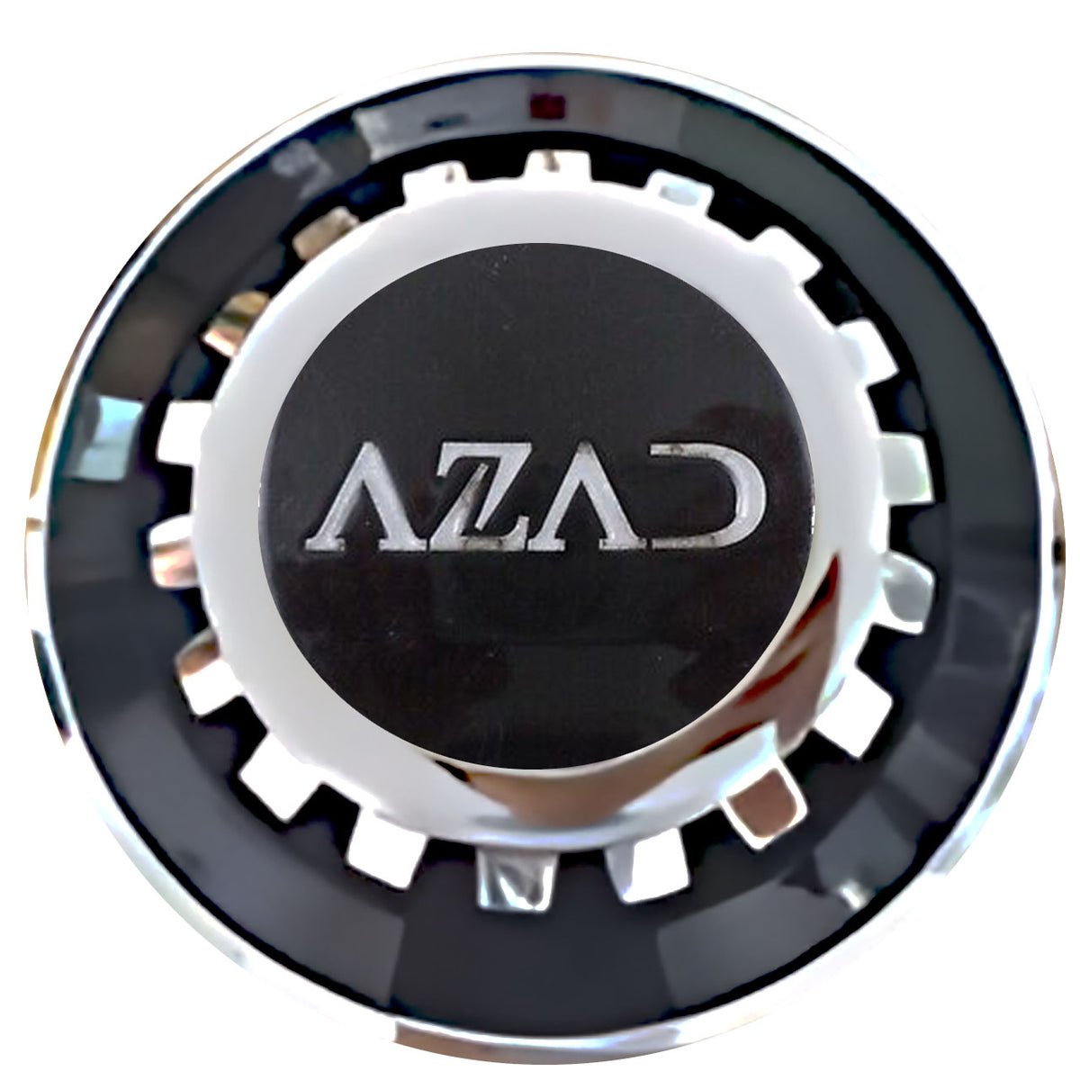 Azad Floating Center Caps Black With Gear Shape Center