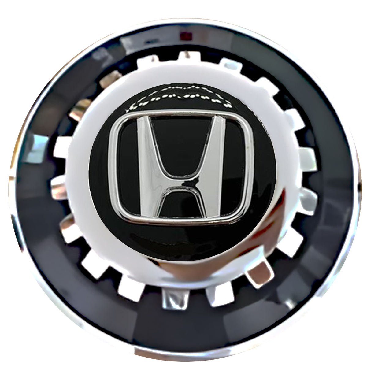 Honda Black Floating Center Caps Black With Gear Shape Center