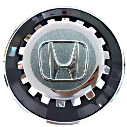 Honda Gray Floating Center Caps Black With Gear Shape Center