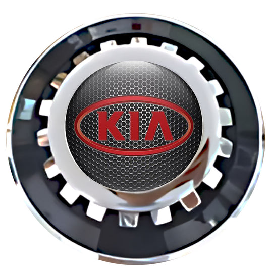 KIA Dark Grate Red Floating Center Caps Black With Gear Shape Center