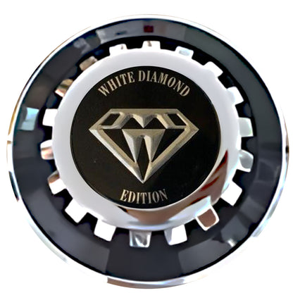 Diamond Floating Center Caps Black With Gear Shape Center