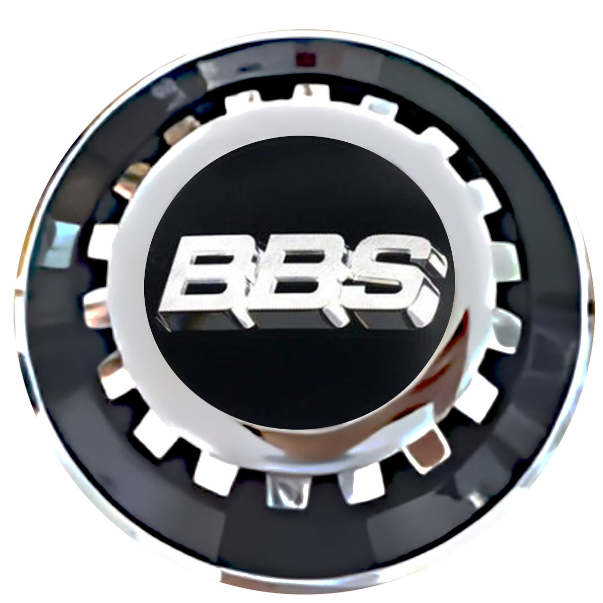 BBS Floating Center Caps Black With Gear Shape Center