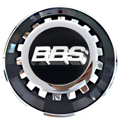 BBS Floating Center Caps Black With Gear Shape Center