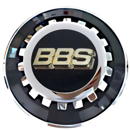 BBS Black & Gold Floating Center Caps Black With Gear Shape Center