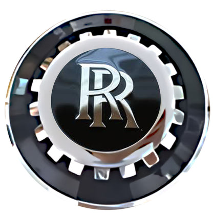 Rolls Royce Floating Center Caps Black With Gear Shape Center