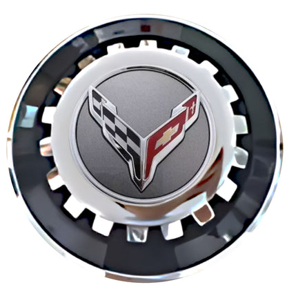Chevrolet Corvette Floating Center Caps Black With Gear Shape Center
