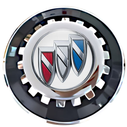 Buick White Floating Center Caps Black With Gear Shape Center