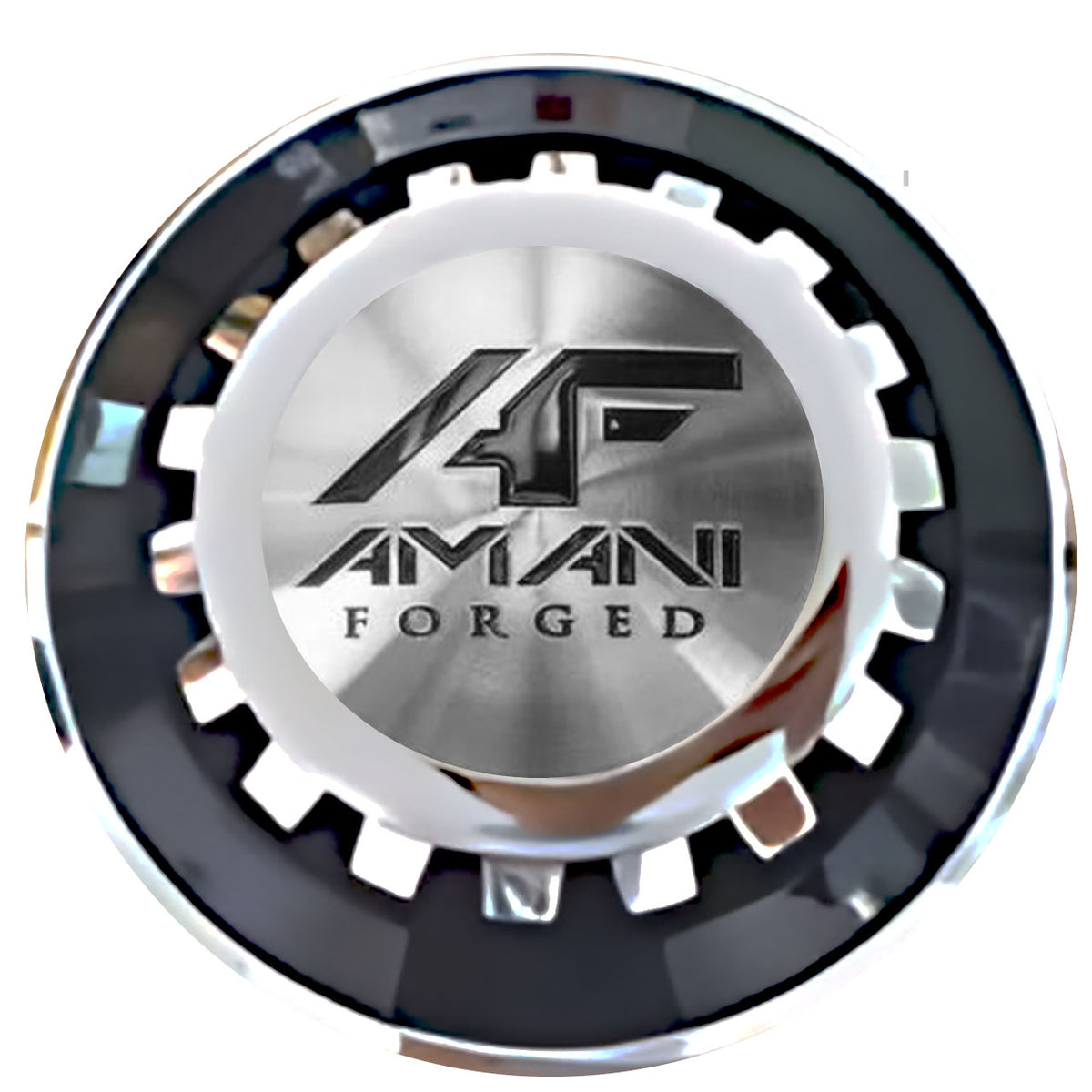 Armani Floating Center Caps Black With Gear Shape Center