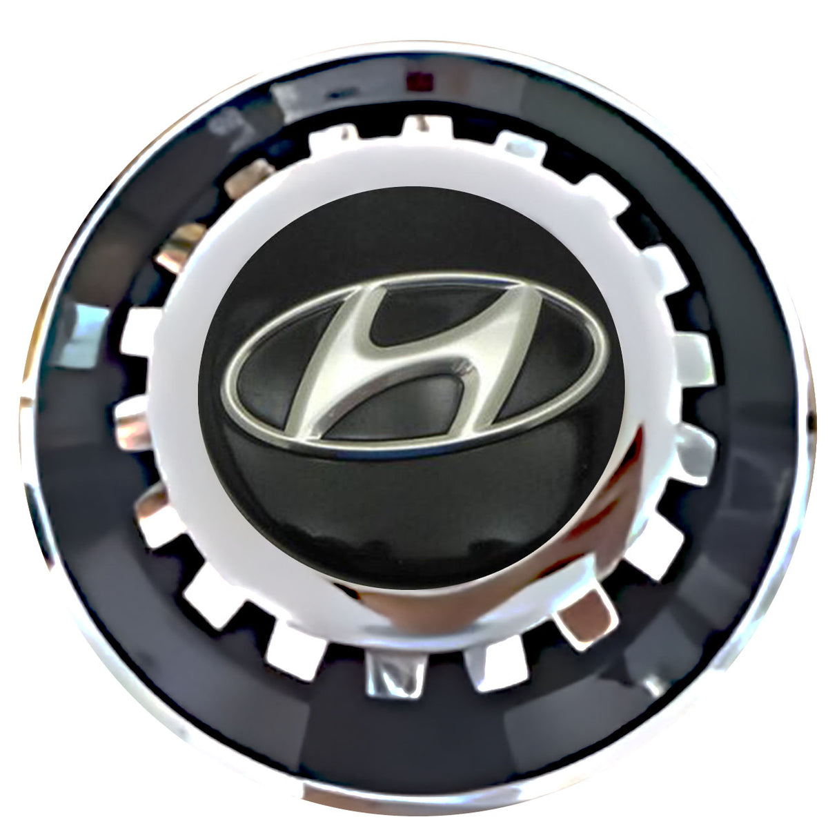 Hyundai Black Floating Center Caps Black With Gear Shape Center