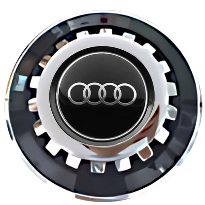 Audi Floating Center Caps Black with gear shape center