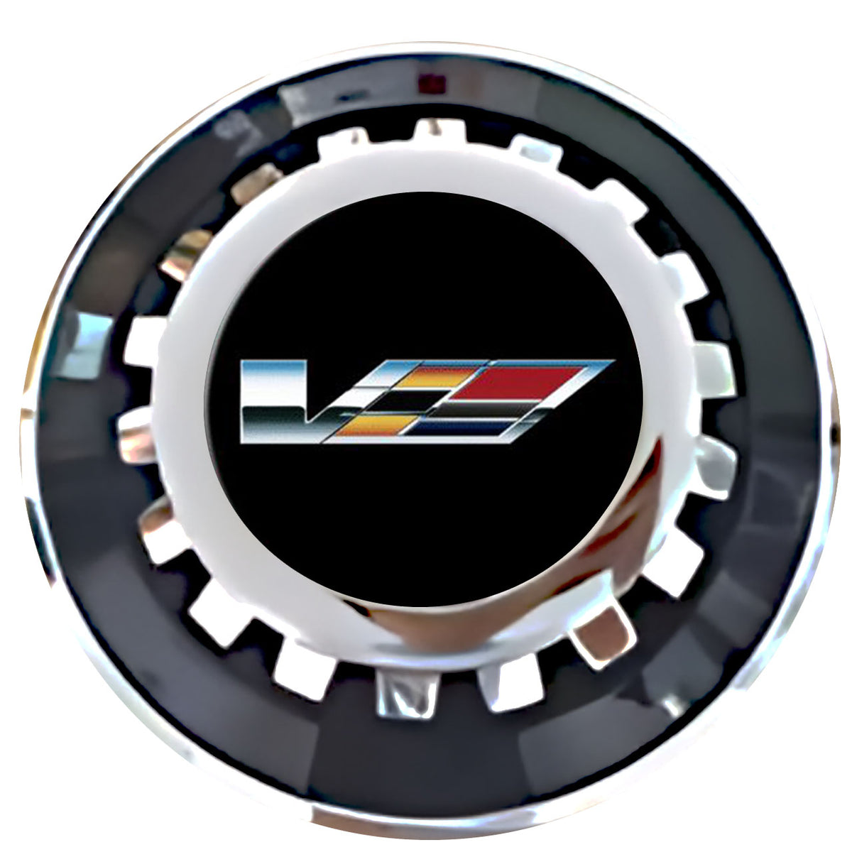 Cadillac CTS-V Floating Center Caps Black With Gear Shape Center