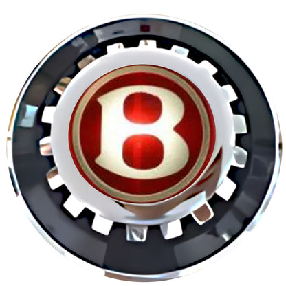 Bentley Red Floating Center Caps Black With Gear Shape Center