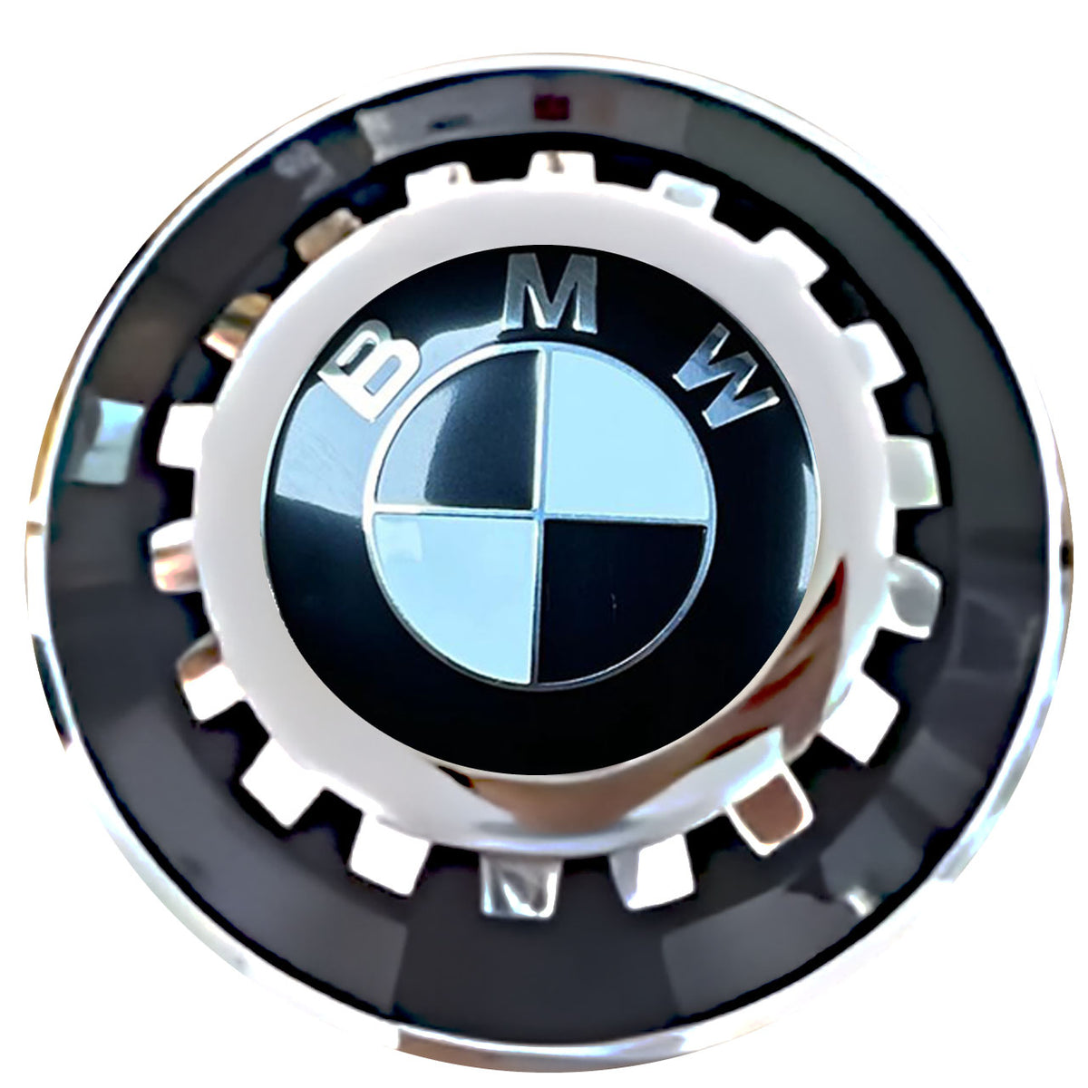 BMW Black Floating Center Caps Black With Gear Shape Center