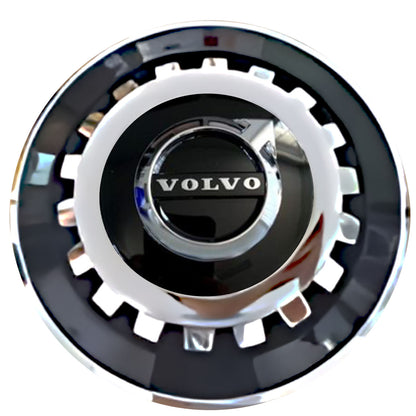 Volvo Floating Center Caps Black With Gear Shape Center