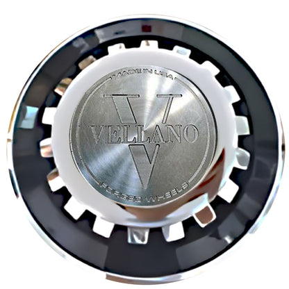 Vellano Floating Center Caps Black With Gear Shape Center