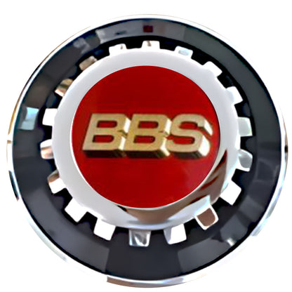 BBS Red & Gold Floating Center Caps Black With Gear Shape Center