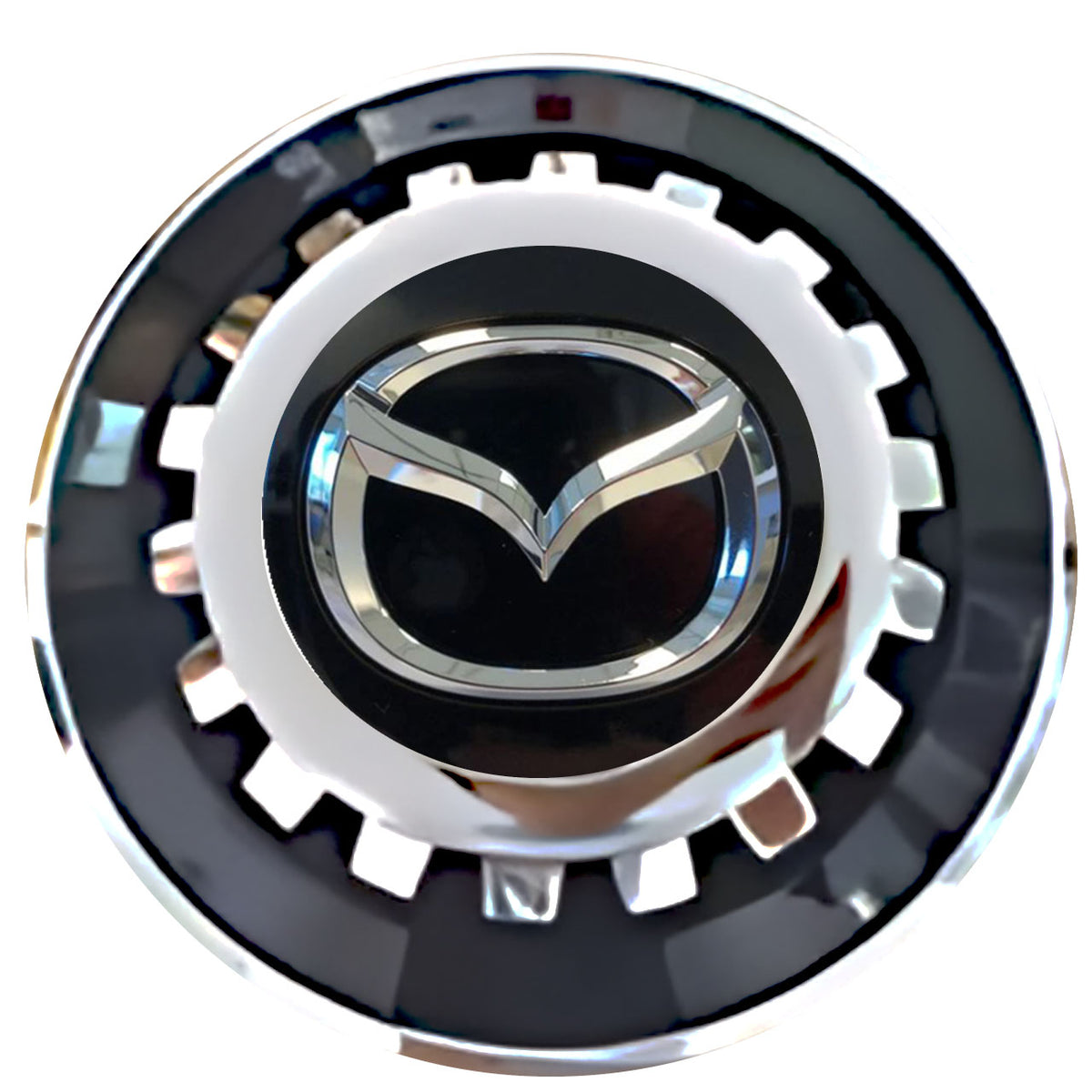 Mazda 2 Floating Center Caps Black With Gear Shape Center