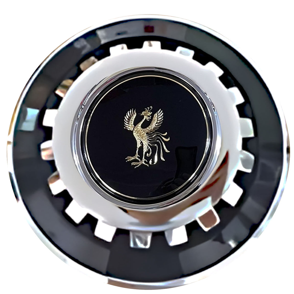 Toyota Century Floating Center Caps Black With Gear Shape Center