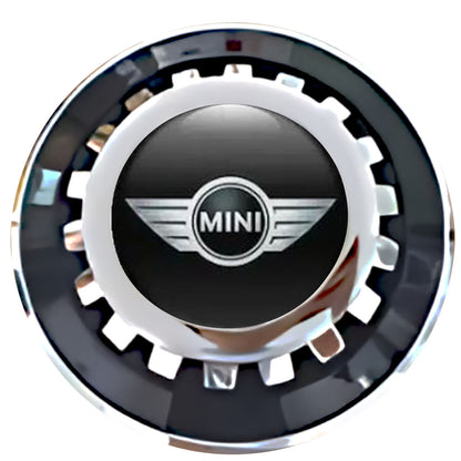Mini Cooper Floating Center Caps Black With Gear Shape Center