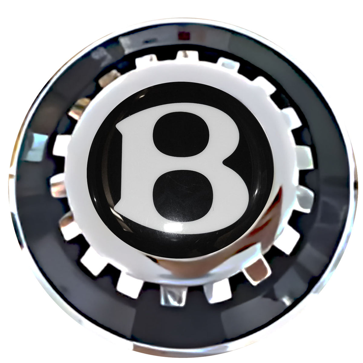 Bentley Floating Center Caps black with gear shape center