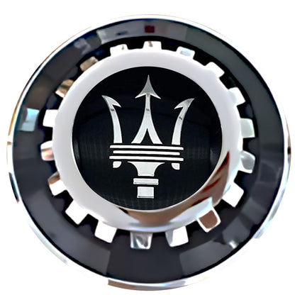 Maserati Floating Center Caps Black With Gear Shape Center