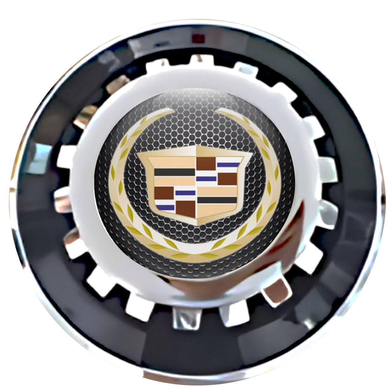 Cadillac Dark Floating Center Caps Black With Gear Shape Center