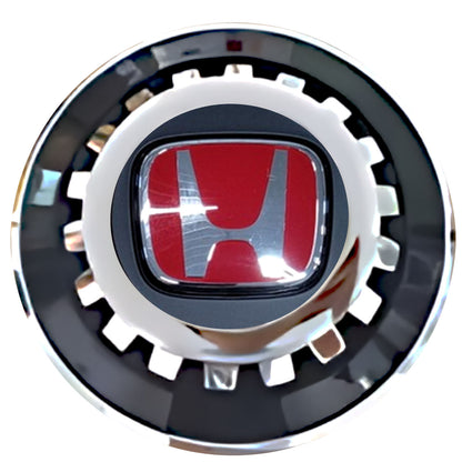 Honda Matte Charcoal Red Floating Center Caps Black With Gear Shape Center