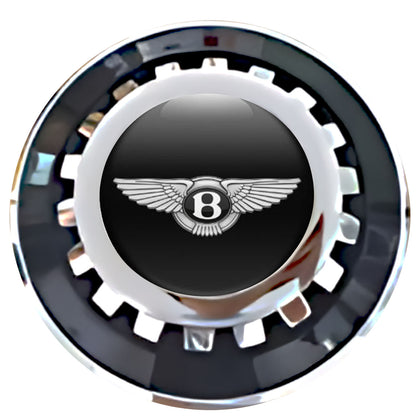 Bentley Wings Floating Center Caps Black With Gear Shape Center