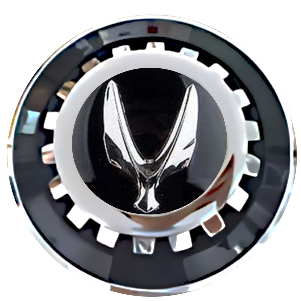 Equus Floating Center Caps Black With Gear Shape Center