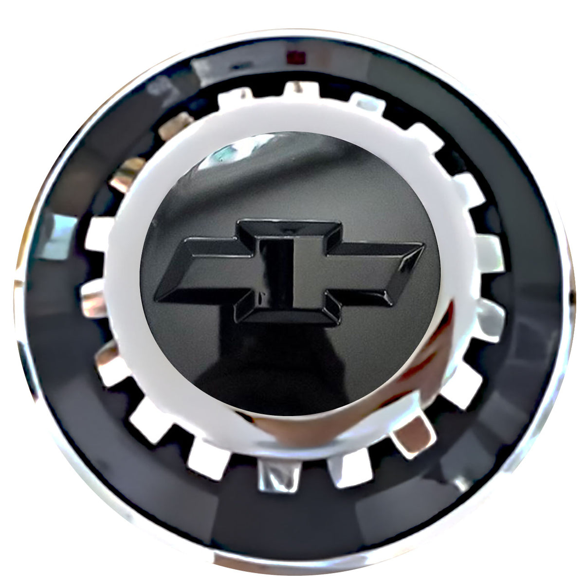 Chevrolet Black Bowtie Floating Center Caps Black With Gear Shape Center