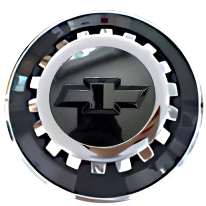 Chevrolet Black Bowtie Floating Center Caps Black With Gear Shape Center