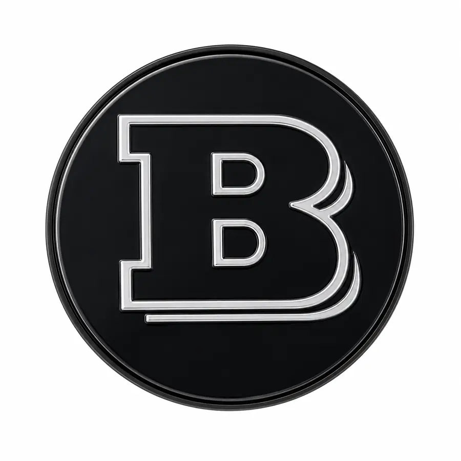 Brabus 66.6mm black and chrome floating center cap