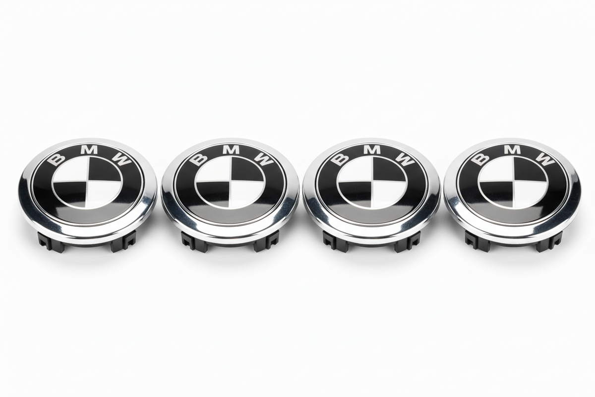 BMW Carbon Fiber 68mm 4 caps zoom out