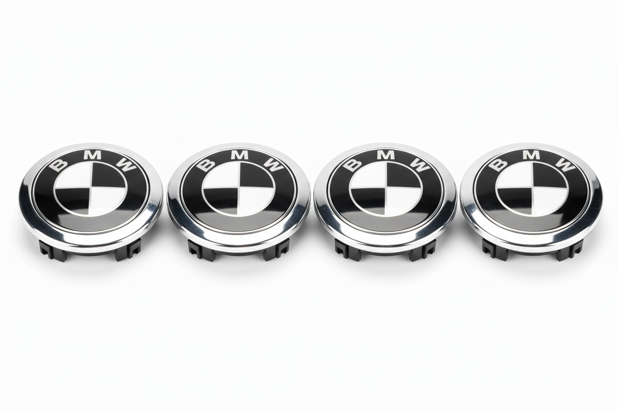 BMW Carbon Fiber 68mm 4 caps zoom out