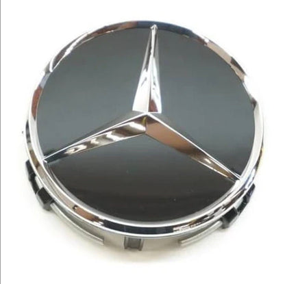 Mercedes Benz 2 Floating Center Caps - 1 Cap Caps with Brand Name