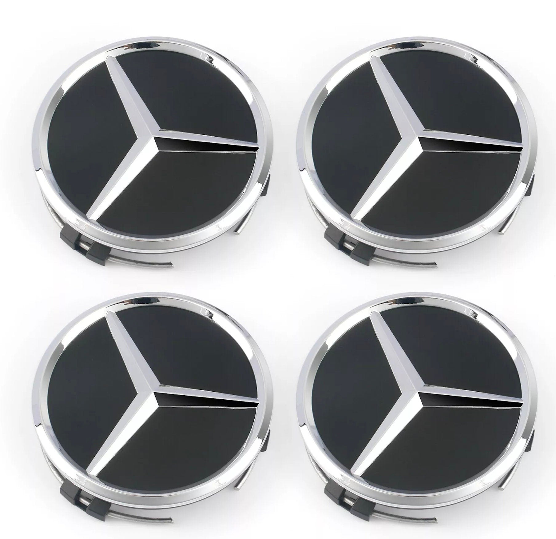 Mercedes Benz 2 Floating Center Caps - 4 Caps without Brand Name