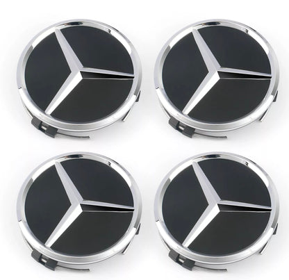 Mercedes Benz 2 Floating Center Caps - 4 Caps without Brand Name