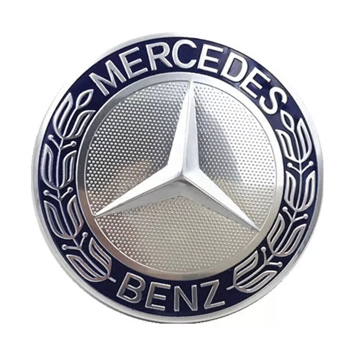 Mercedes Benz 2 Floating Center Caps - 1 Cap with Brand Name