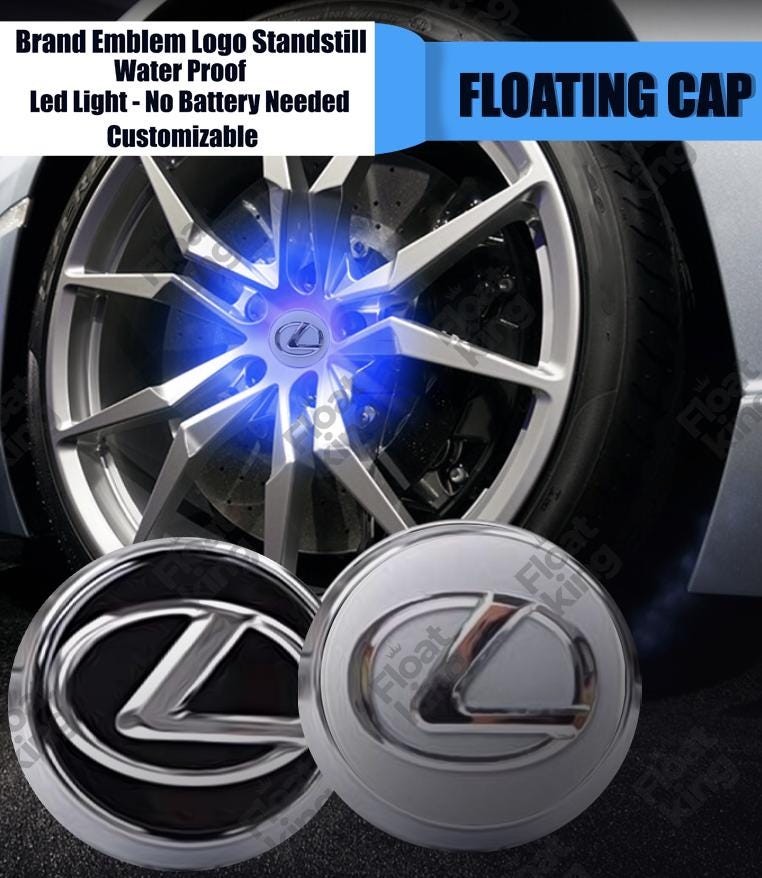 Lexus Floating Center Caps 62mm - How it looks on Wheels