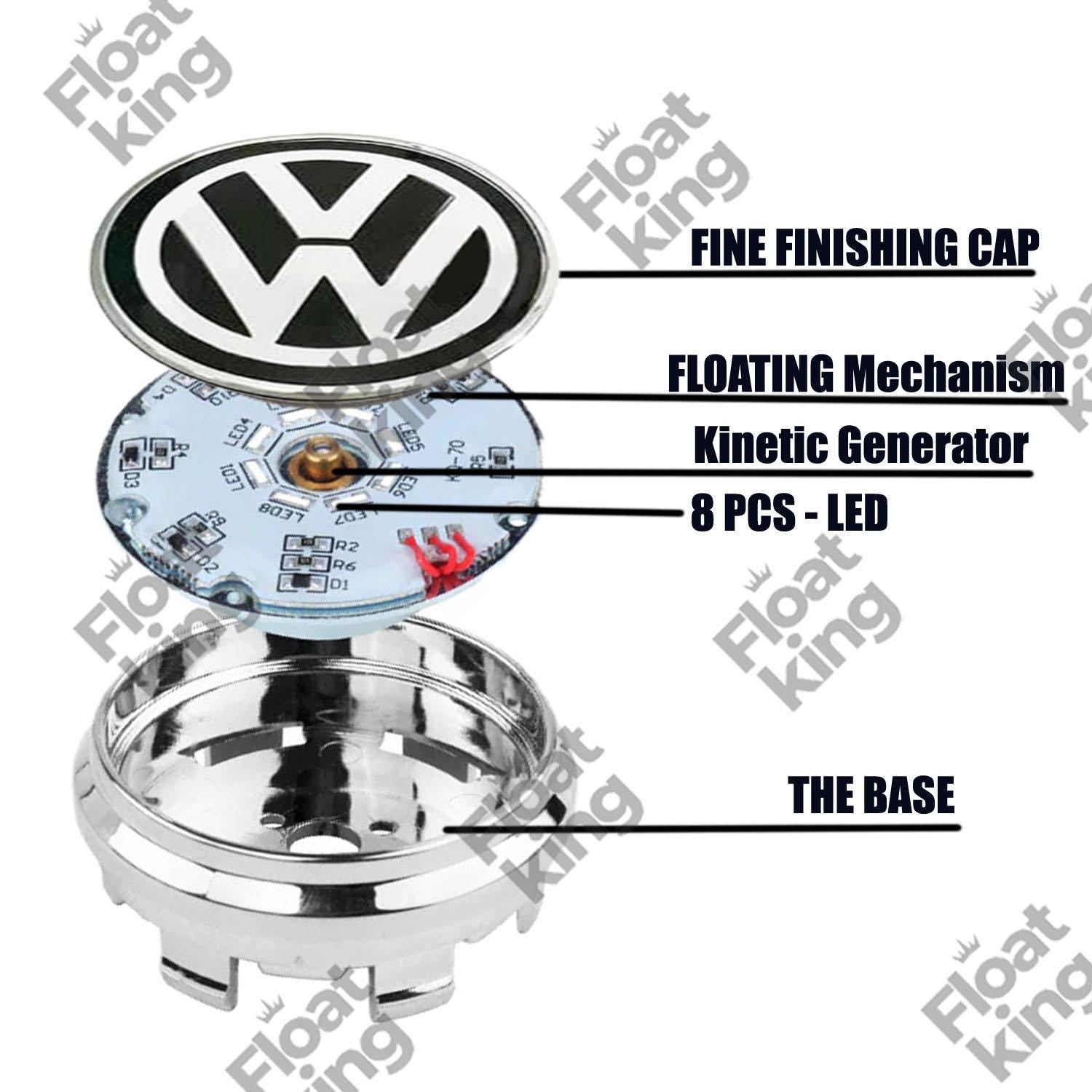 Volkswagen 2 Floating Center Caps Instruction